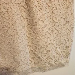 knee length dresses for ladies H&M Lace Frilly Sleeve Mini Beige Dress